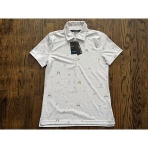 Travis Mathew x High Noon Cocktail Men's Small White Golf Polo NWT